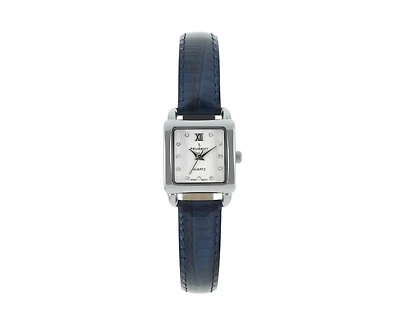 Peugeot Women's 20mm Square Watch with Glossy Leather Strap
