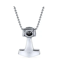 Bling Jewelry Protection Amulet Ancient Celtic Knot Viking Norse Thors Hammer Pendant Necklace Oxidized Stainless Steel With Bead Chain