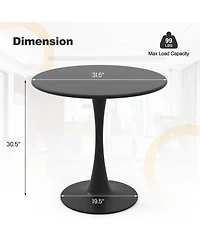 Skonyon 31.5 Inch Round Dining Table with Anti-Slip Pp Ring-Black