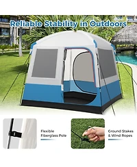 5 Person Camping Tent with Mesh Windows and Carrying Bag for Camping Hiking Traveling-White