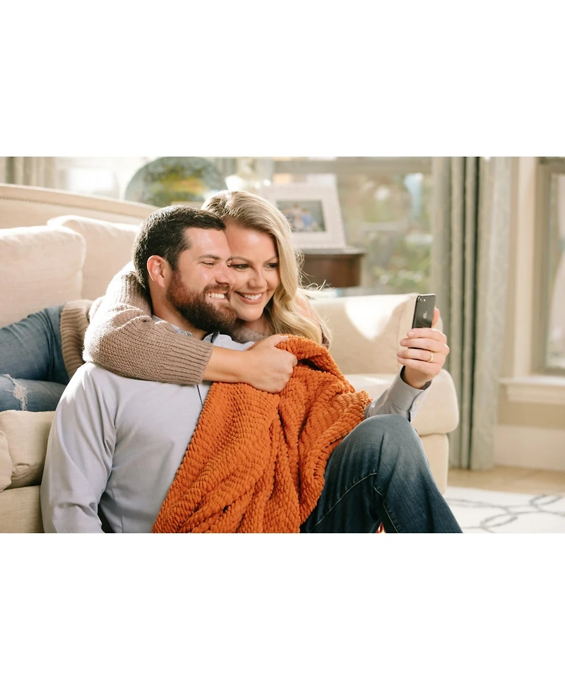 Chanasya Premium Textured Knit Throw Blanket with Tassels - Soft, Cozy for Couch, Bed
