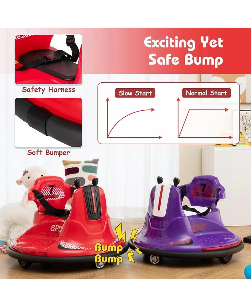6V Bumper Car for Kids Toddlers Electric Ride On Car Vehicle