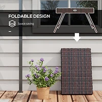 Hand Woven Rattan Side Table for Outdoor Use