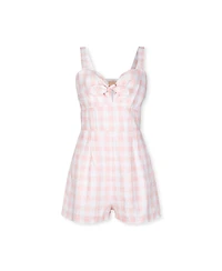 Hope & Henry Women's Sleeveless Bow Front Romper