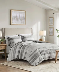 Madison Park Rhodes Stripe 3-Pc. Duvet Cover Set, Full/Queen