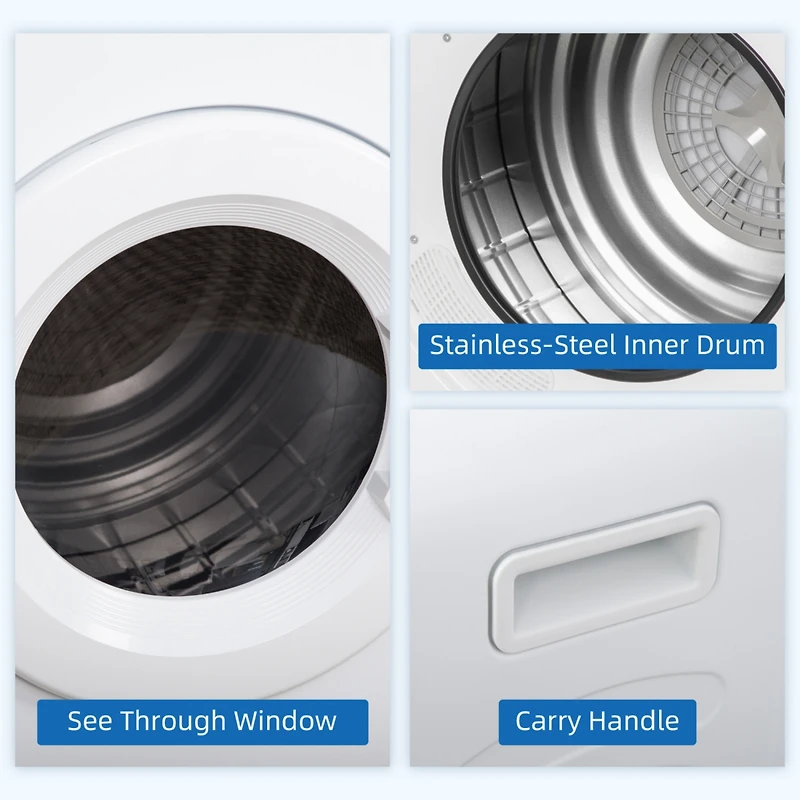 Compact Electric Clothes Dryer for Apartments and Dorms