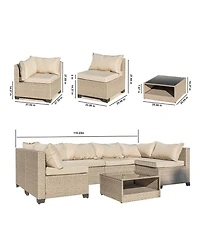 Streamdale 5-Piece Patio Furniture Set All-Weather Outdoor Sectional Sofa