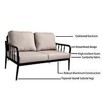 Streamdale Modern Patio Set with Sunbrella Cushions & Marble Table