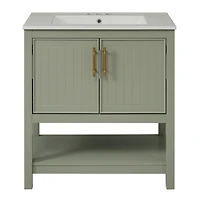 Streamdale 30-Inch Green Vanity with Sink and Storage