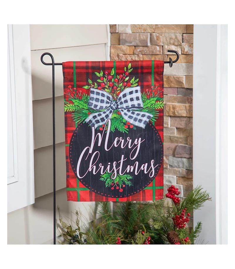 Evergreen Garden Flag Farmhouse Ornament Suede Double Sided Indoor Outdoor Decor 18" x 12.5"