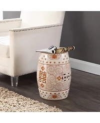 Jonathan Y Double Chinoiserie Ceramic Drum Garden Stool
