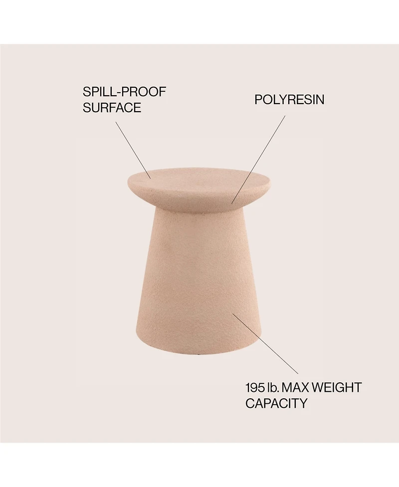 Jonathan Y Hollie Minimalist Modern Drum Indoor/Outdoor Accent Table Pedestal