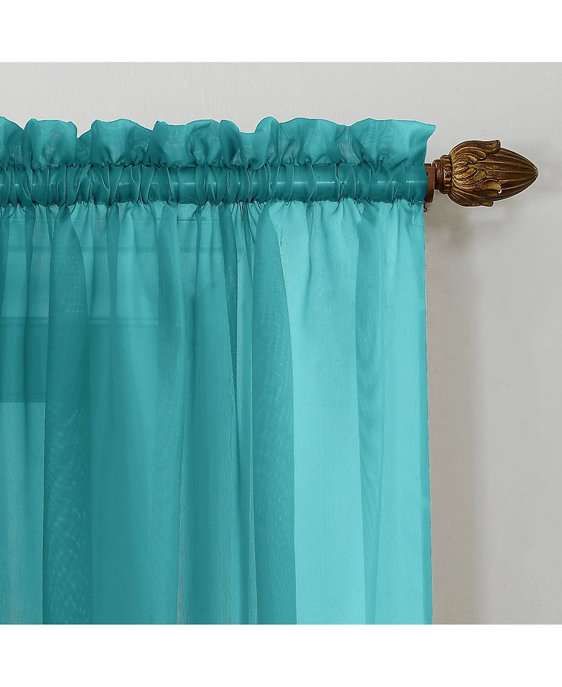 Calypso Sheer Voile Rod Pocket Curtain Panel
