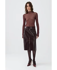 Nocturne Women's Faux Leather Pencil Skirt