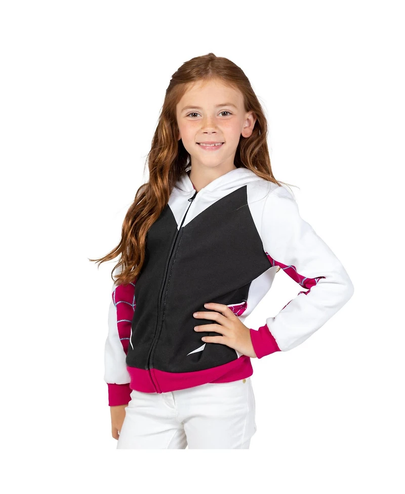 Marvel Toddler Girls Spider-Man Spider-Gwen Ghost Spider Fleece Zip Up Hoodie to