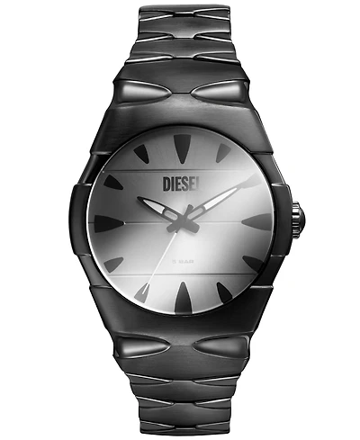Diesel Men's D-Sruptor Quartz Three-Hand Black Stainless Steel 42mm