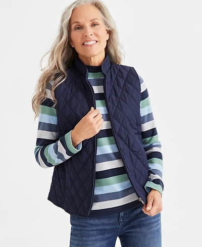 Style & Co Women's Quilted Mock-Neck Vest, Created for Macy's