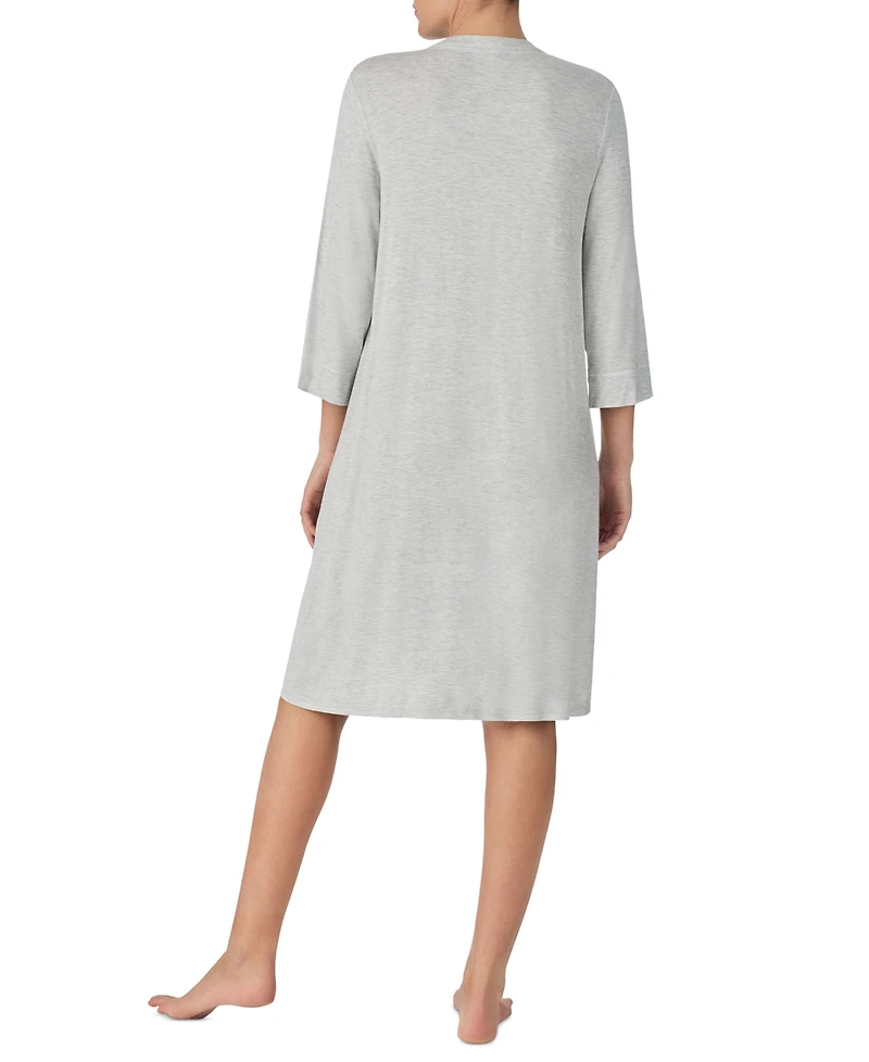 Ellen Tracy Women's Zip-Front 3/4-Sleeve Robe