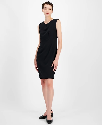 Kasper Petite Notch-Neck Sheath Dress