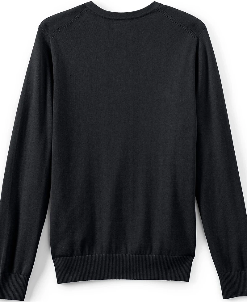 Lands' End Unisex Cotton Modal Vneck Pullover Sweater
