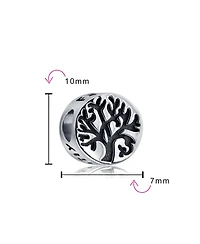 Bling Jewelry Round Family Circle Wishing Tree Of Life Bead Charm Oxidized Sterling Silver Fits European Bracelet