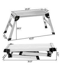 Skonyon Heavy Duty Portable Bench Aluminum Folding Step Ladder