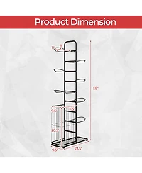 Skonyon Metal Basketball Holder with 7 Removable Hanging Rods and Side Ball Basket