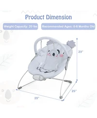 Skonyon Kids Portable Baby Bouncer Rocker Seat with Detachable Toy Bar-Gray