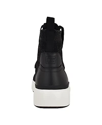 Guess Women's Mannen Knit Hi-Top Lace-Up Fashion Sneakers