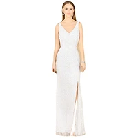 Lara Women's Beaded Bridal Gown with Lace Up Back