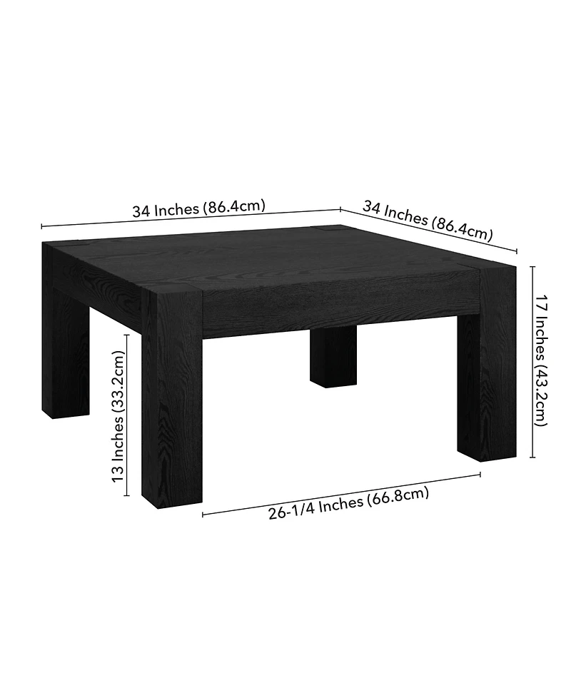 Hudson & Canal Langston 34" Wide Square Coffee Table
