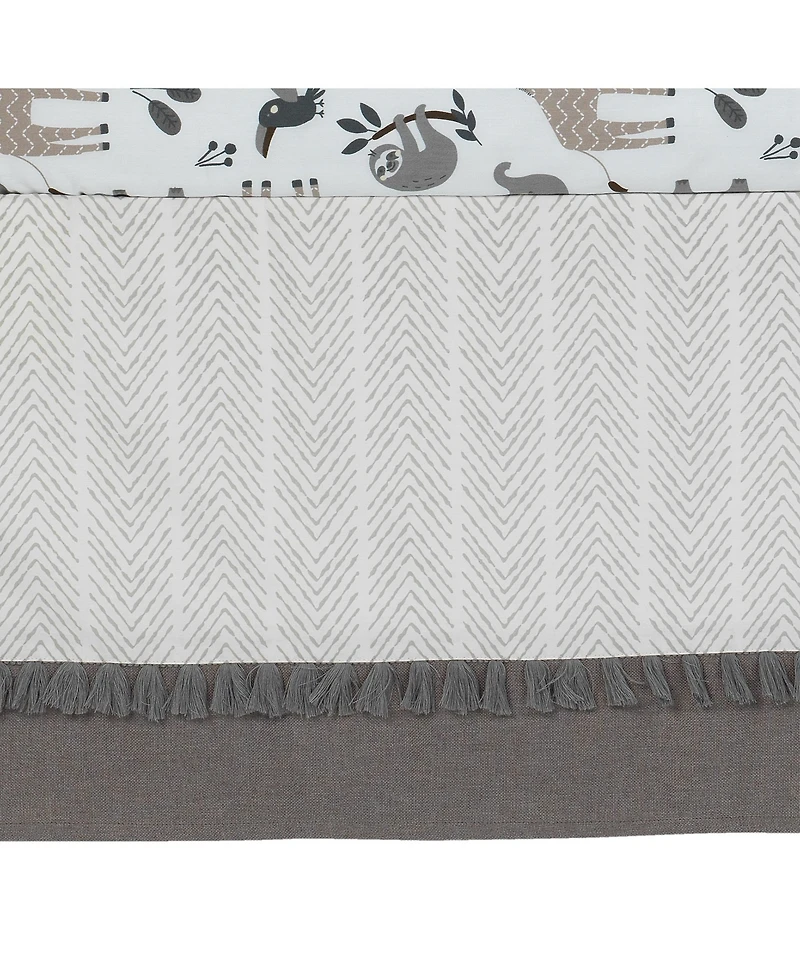 Lambs & Ivy Baby Jungle Animals 4-Piece Gray/White/Taupe Crib Bedding Set