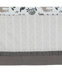 Lambs & Ivy Baby Jungle Animals 4-Piece Gray/White/Taupe Crib Bedding Set