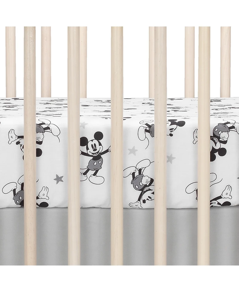 Lambs & Ivy Disney Baby Magical Mickey Mouse 3-Piece Crib Bedding Set - Gray