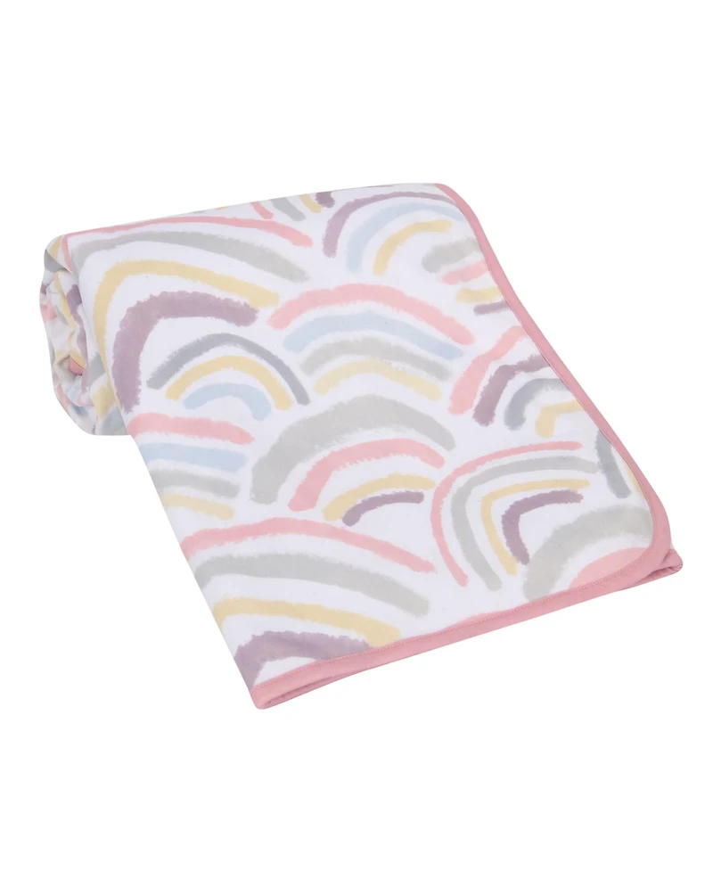 Lambs & Ivy Signature Rainbow Minky/Faux Shearling Soft Fleece Baby Blanket