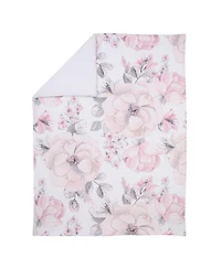Lambs & Ivy Floral Blanket & White Plush Bunny Stuffed Animal Toy Baby Gift Set