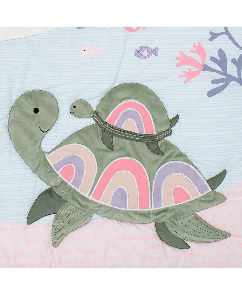 Lambs & Ivy Sea Dreams 3-Piece Dolphin/Turtle Nautical Baby Crib Bedding Set