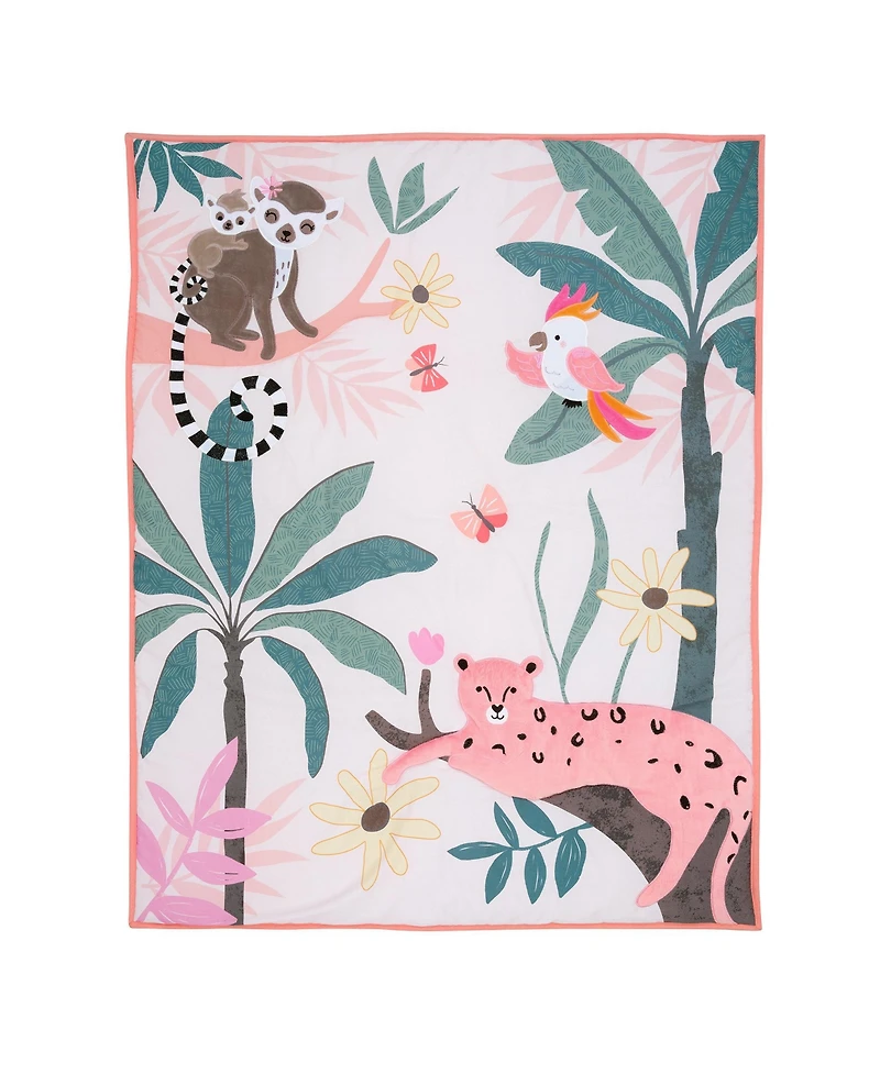 Lambs & Ivy Enchanted Safari Leopard/Lemur Jungle 3-Piece Baby Crib Bedding Set