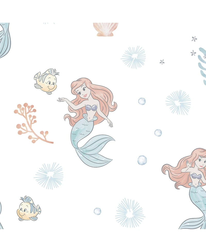 Bedtime Originals Disney Baby The Little Mermaid White Fitted Crib Sheet - Ariel
