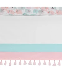 Lambs & Ivy Watercolor Pastel Pink/Mint Rainbow 5-Piece Baby Crib Bedding Set