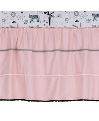 Lambs & Ivy Happy Jungle Pink/White Safari Nursery 5-Piece Crib Bedding Set