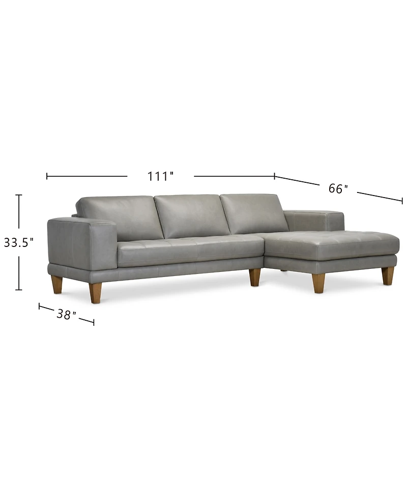 Niebee 2-Pc. Leather Sectional, Created for Macy's