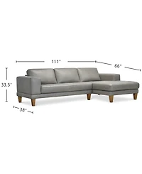 Niebee 2-Pc. Leather Sectional, Created for Macy's