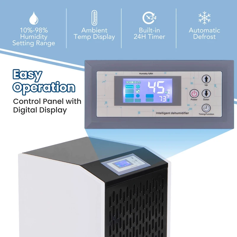 250 Pints Commercial Dehumidifier Industrial Heavy Duty Dehumidifierw/Drain Hose