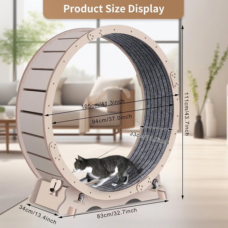 Simplie Fun Indoor Cat Exercise Wheel with Carpeted Surface