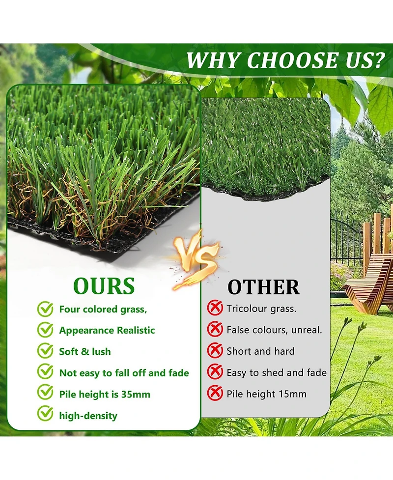 Simplie Fun 4x10ft Outdoor Artificial Grass Decor