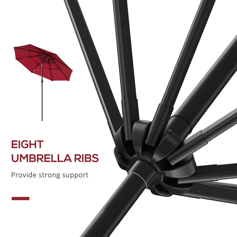 9FT Patio Umbrella with Tilt and Crank