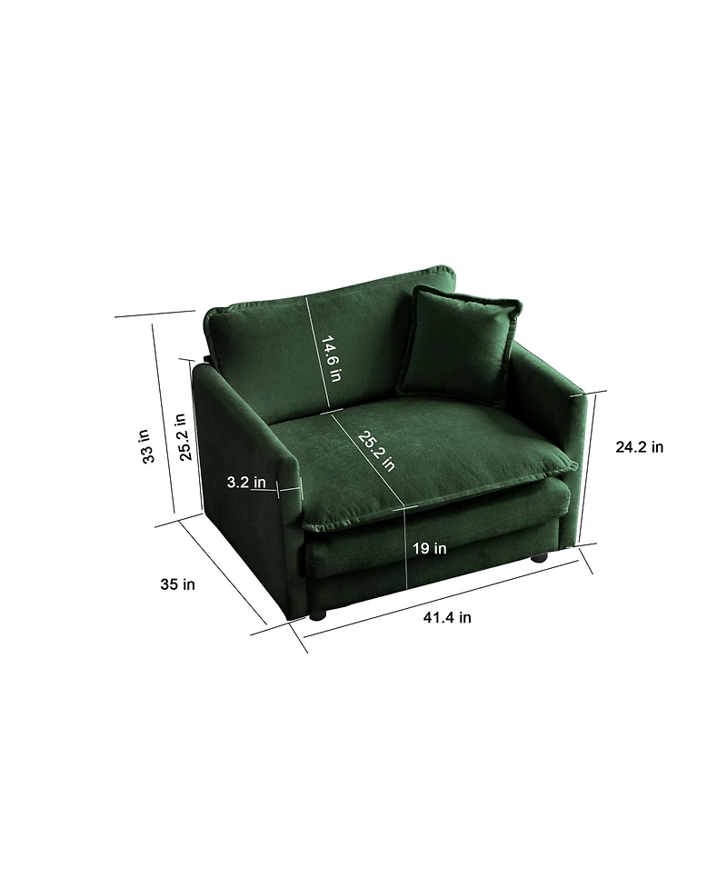 Streamdale Furniture Chenille Accent Armchairs with Toss Pillows