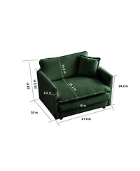 Streamdale Furniture Chenille Accent Armchairs with Toss Pillows