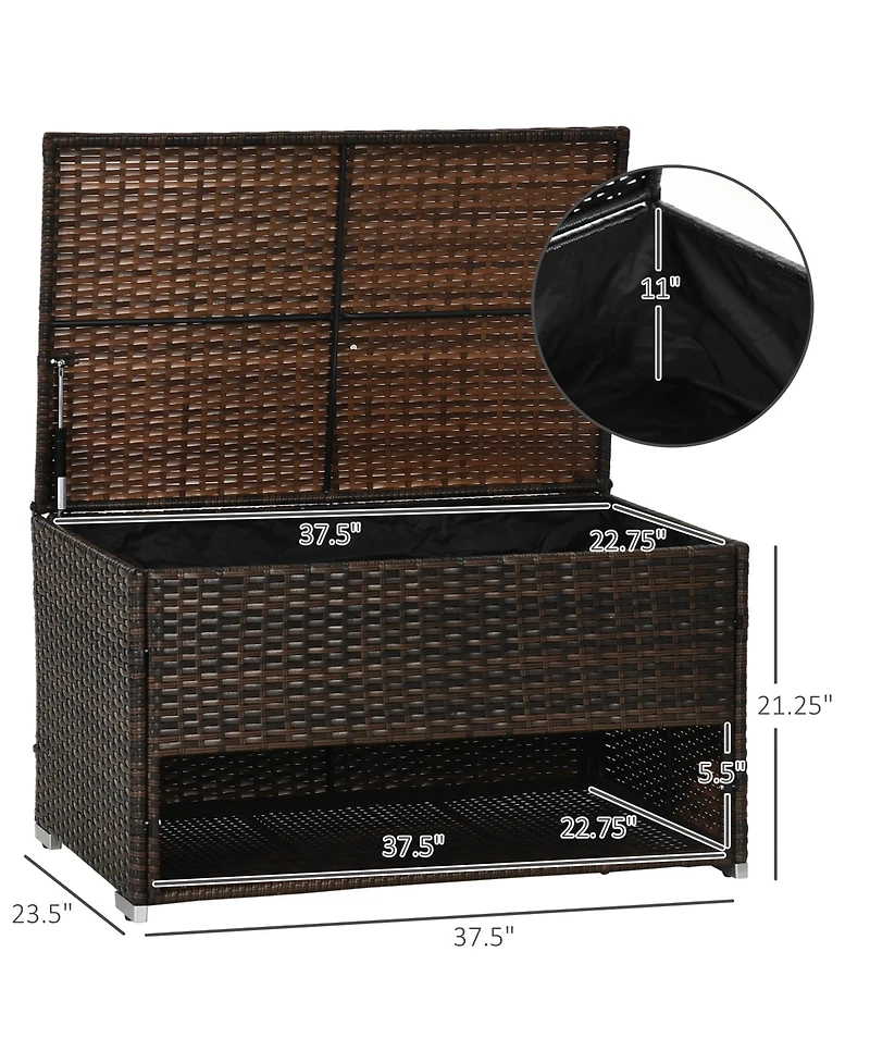 Outdoor Deck Box & Shoe Storage with Liner for Cushions, Toys, Tools